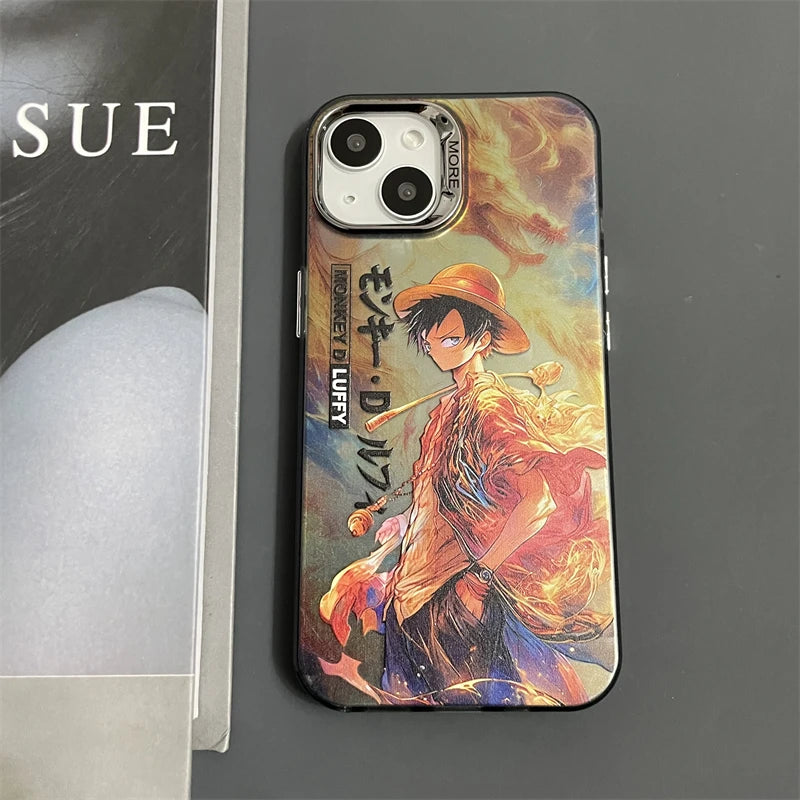 One Piece Luffy Hat and Roronoa Zoro Aurora Clear Case For iPhone 15 14 13 12 11
