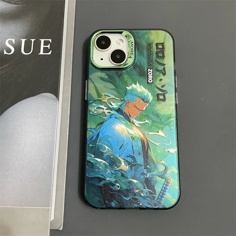 One Piece Luffy Hat and Roronoa Zoro Aurora Clear Case For iPhone 15 14 13 12 11