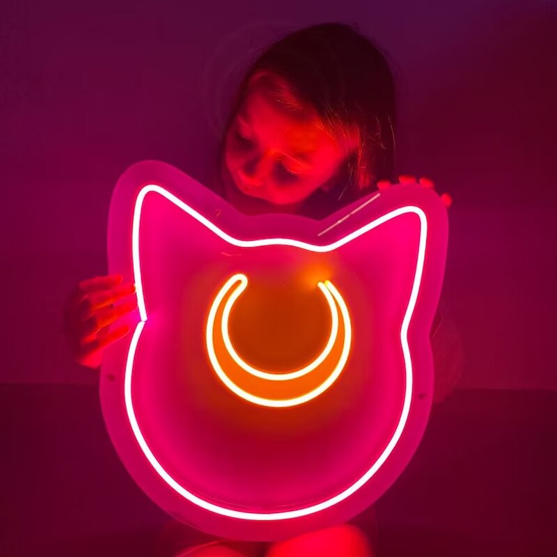 Neon Sailor Moon Cat LED Sign