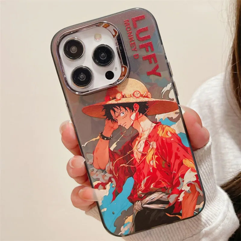 One Piece Luffy Hat and Roronoa Zoro Aurora Clear Case For iPhone 15 14 13 12 11