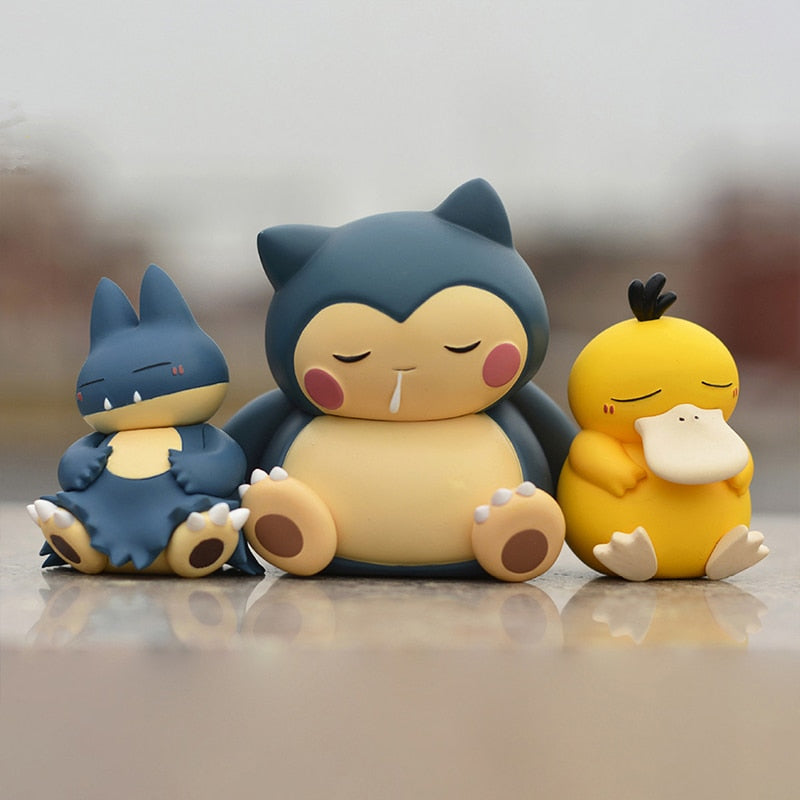 Pokémon Sleepy Chibi Snorlax, Munchlax, and Psyduck