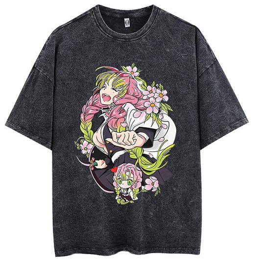 Demon Slayer Graphic Retro Washed T-shirt