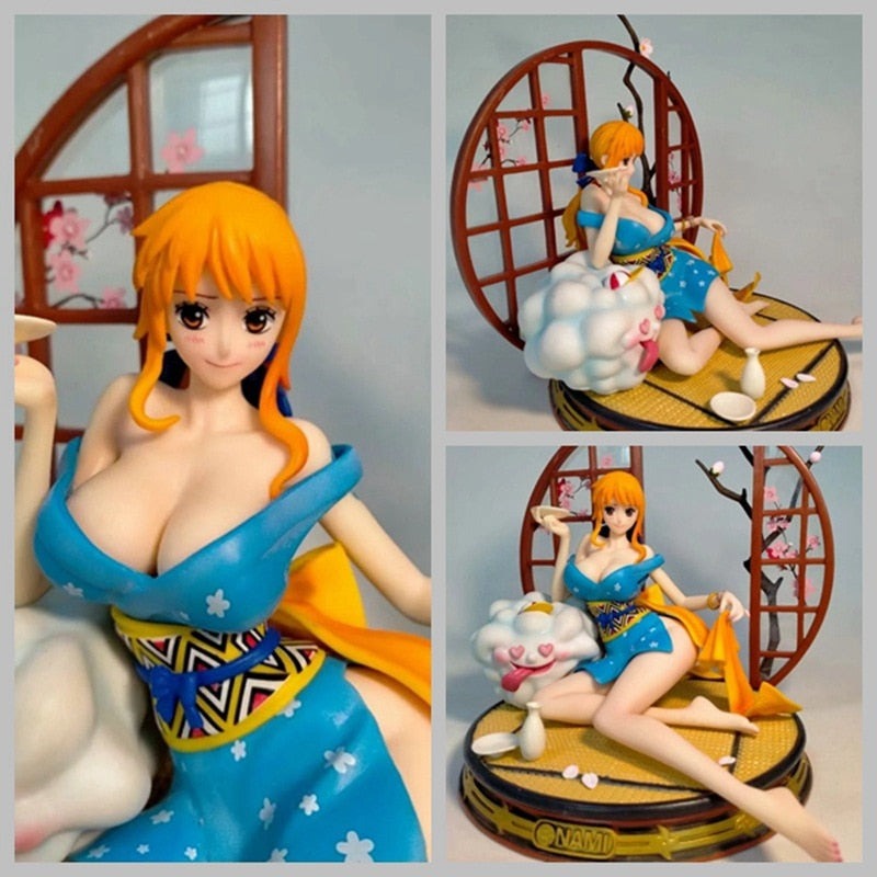 Sexy Girl Wano Country Kimono Nami Drunk PVC Action Figure