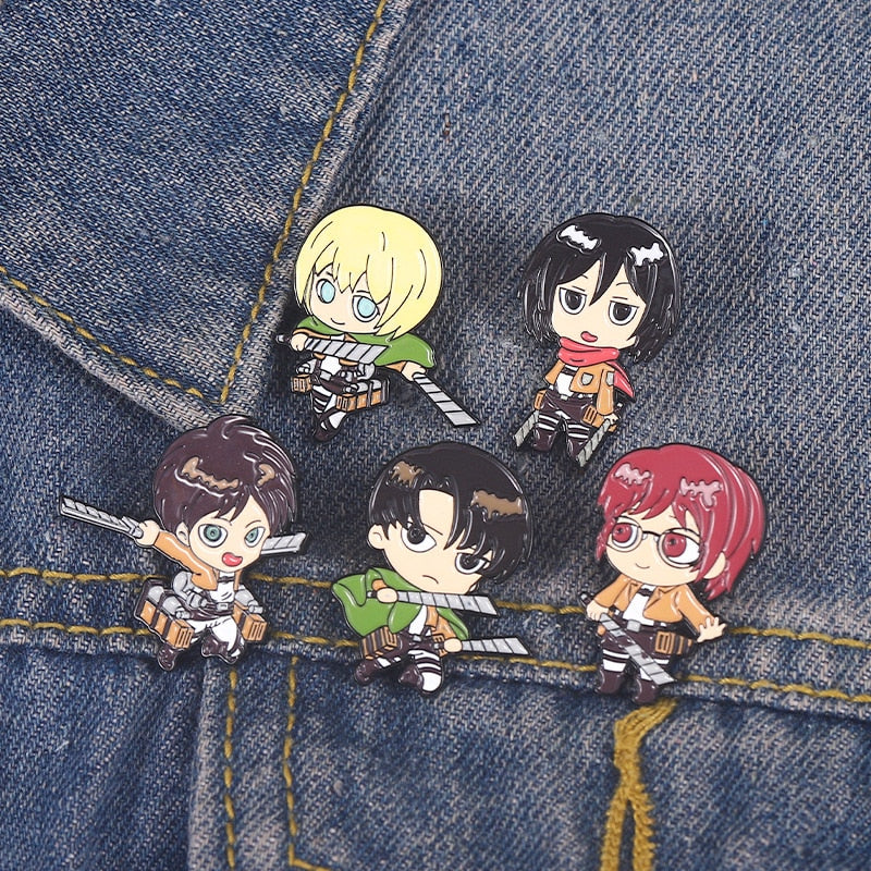 Attack on Titan Anime Badges on Backpack Brooch Enamel Pin Lapel Pins Hats Clothes Jeans Decoration Jewelry Accessories Gifts