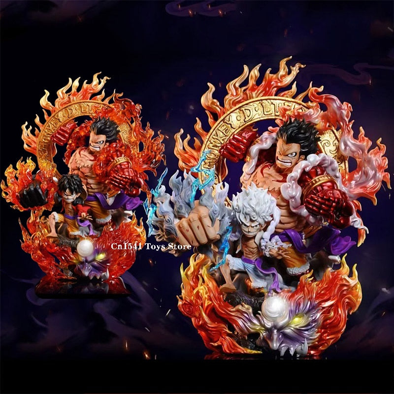 Luffy Figure One Piece Straw Hat Gang Awakening Statue Fire Fist Gear 5 Luffy Figure Sun God Figurine PVC